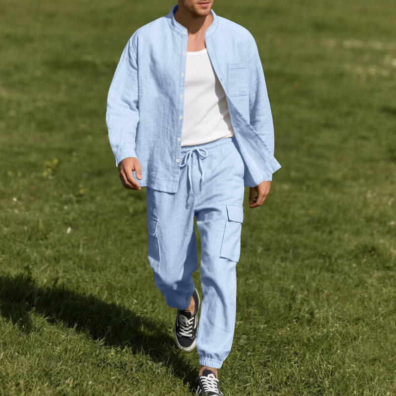 Linen Shirt Breathable - Мужской льняной дышащий комплект из двух