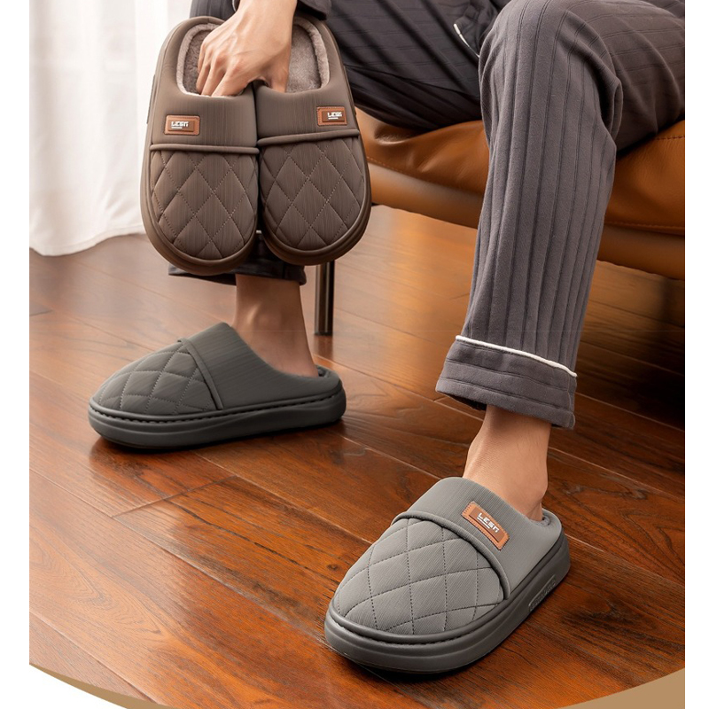 Flip Flop Leather Men - Зимние теплые тапочки для женщин и