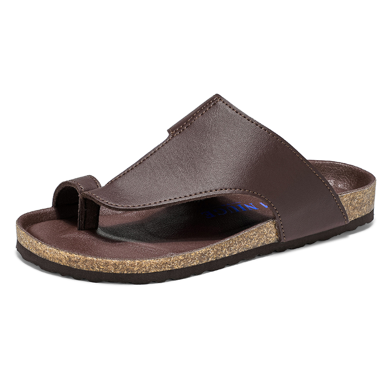Flip Flop Leather Men - Летние большие размеры 48, 49, пробковые