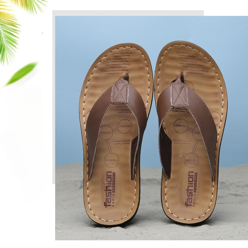 Flip Flop Leather Men - Мужские кожаные шлепанцы 2026: трендовые, нескользящие,