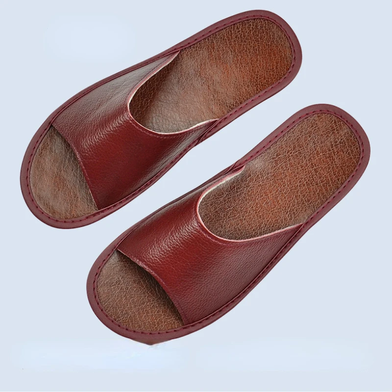 Flip Flop Leather Men - XIHAHA/летние модные тапочки из натуральной кожи,