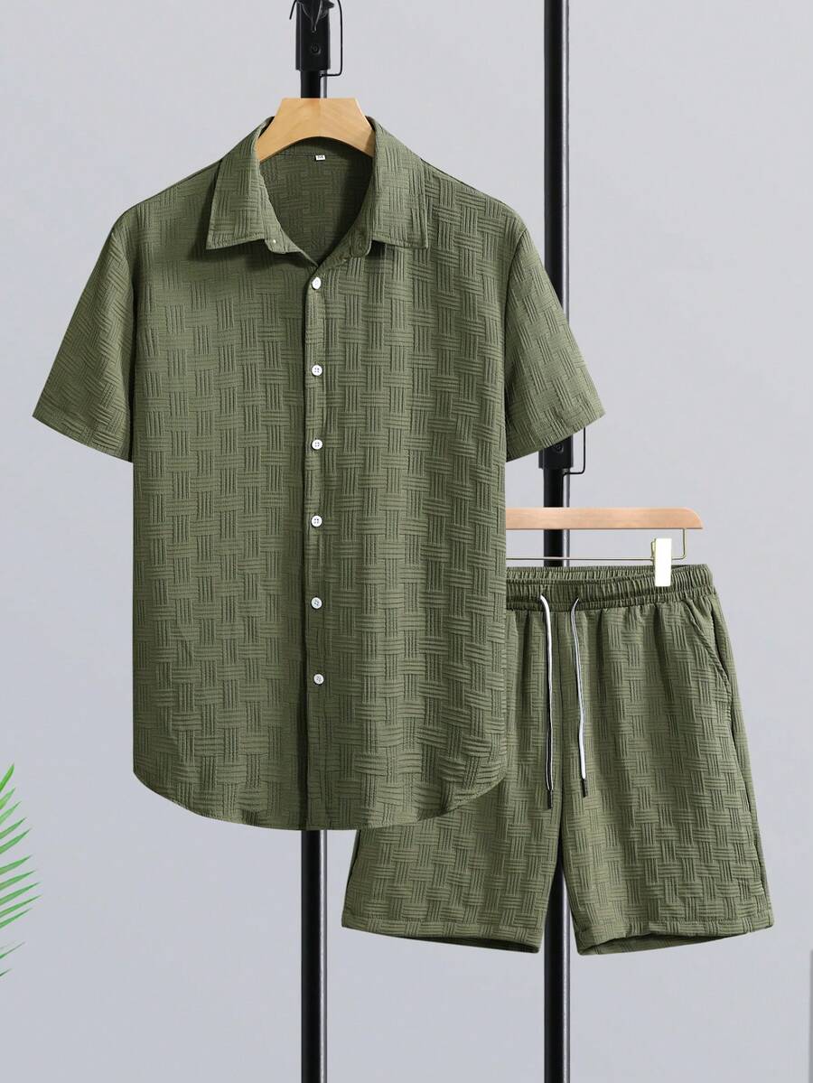 Short Linen Drawstring - Мужской комплект Manfinity RSRT: рубашка с