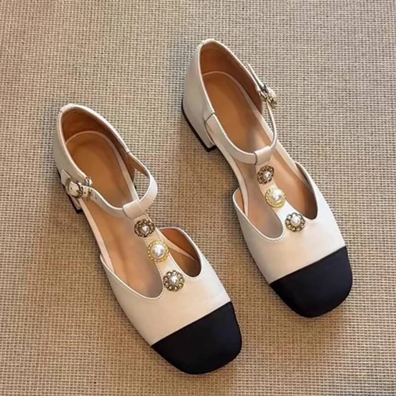 Casual Sandal Leather - Женские босоножки на каблуке с квадратным