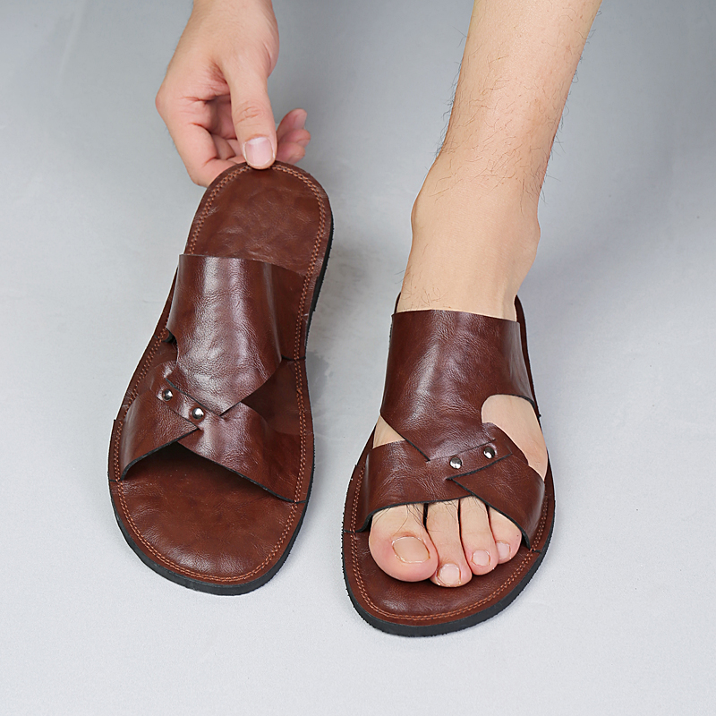 Flip Flop Leather Men - Мужские кожаные шлепанцы ручной работы для