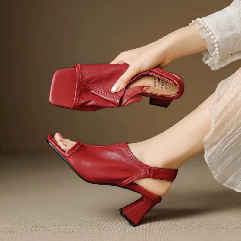 Casual Sandal Leather - Французские ультрамягкие кожаные босоножки с квадратным