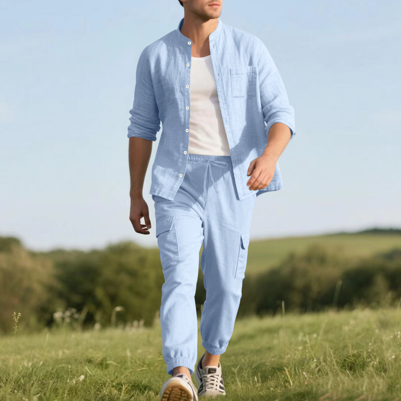 Мужской льняной дышащий компле – обзор и цена Linen Shirt Breathable