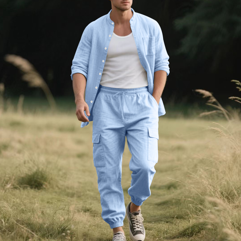 Мужской льняной дышащий компле – обзор и цена Linen Shirt Breathable