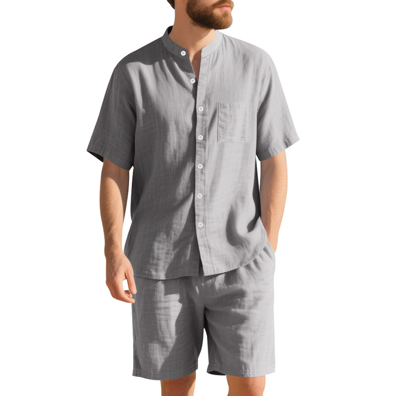 Летний мужской льняной костюм  – обзор и цена Linen Shirt Breathable