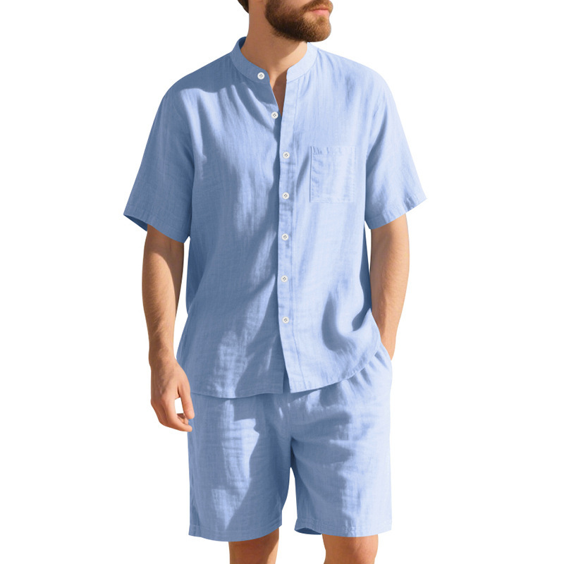 Летний мужской льняной костюм  – обзор и цена Linen Shirt Breathable