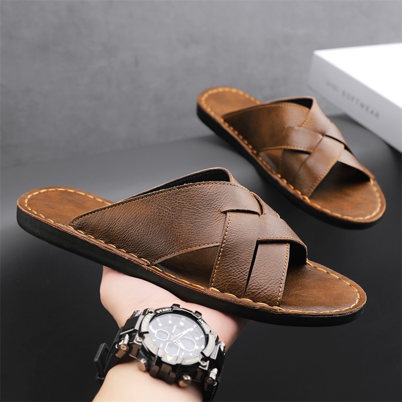 Мужские повседневные сандалии  – обзор и цена Flip Flop Leather Men