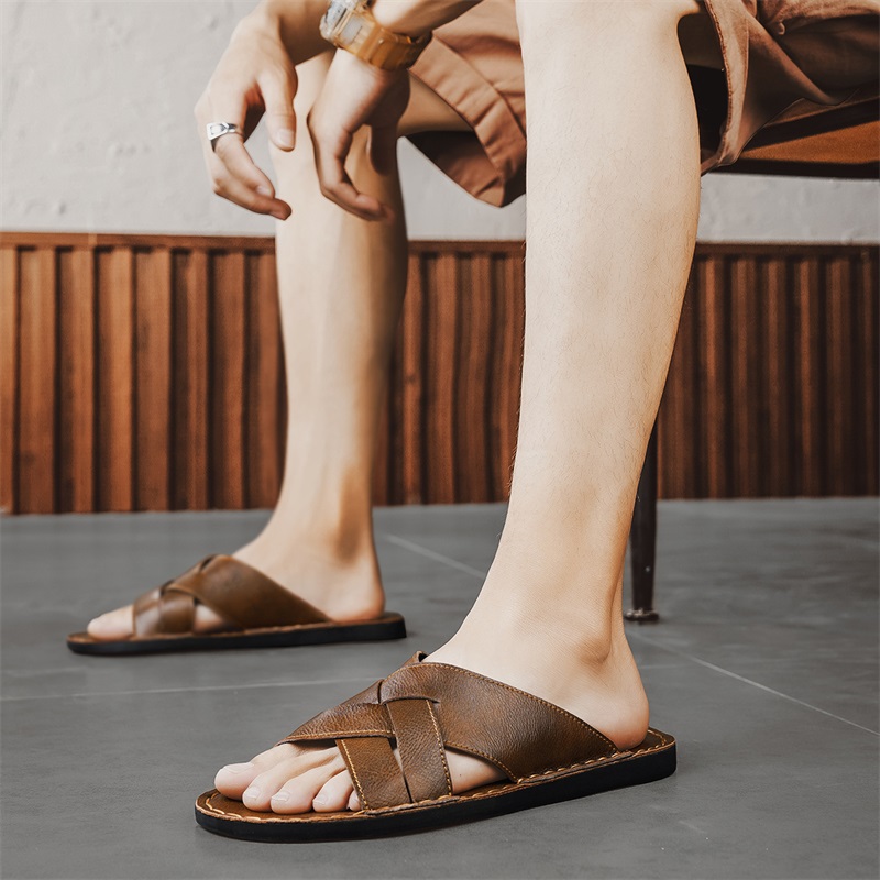 Мужские повседневные сандалии  – обзор и цена Flip Flop Leather Men