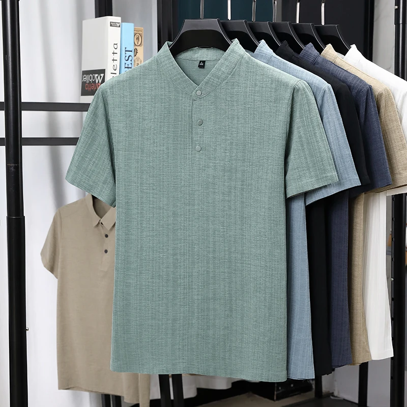 Мужские льняные рубашки с воро – обзор и цена Linen Shirt Breathable