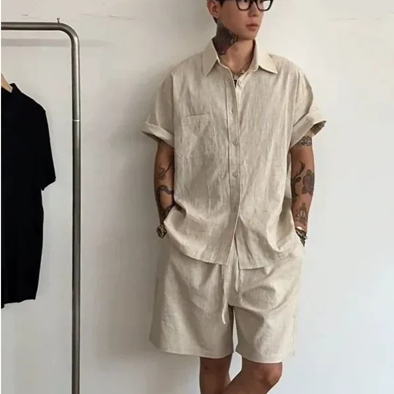 Мужской льняной хлопковый комп – обзор и цена Linen Shirt Breathable