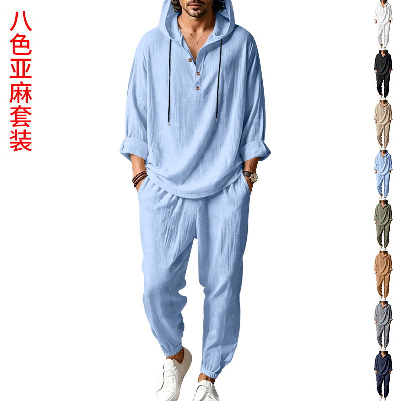 Мужской летний льняной комплек – обзор и цена Short Linen Drawstring