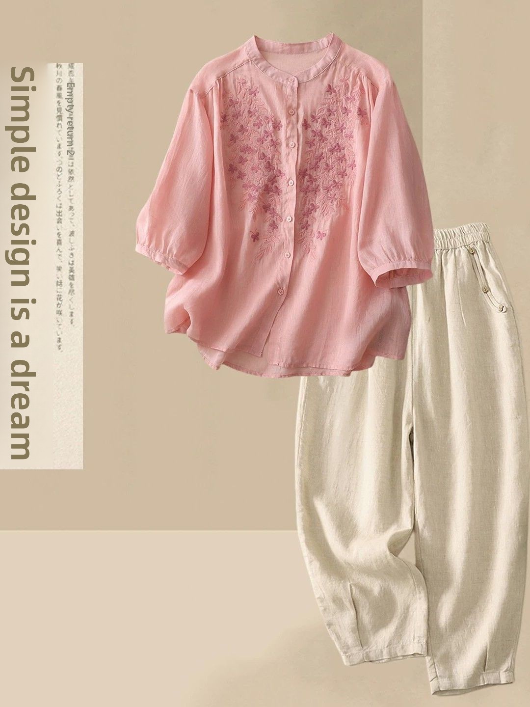 Летний повседневный комплект и – обзор и цена Linen Shirt Breathable