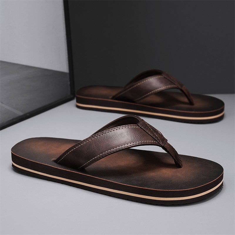 Мужские винтажные шлепанцы из  – обзор и цена Flip Flop Leather Men