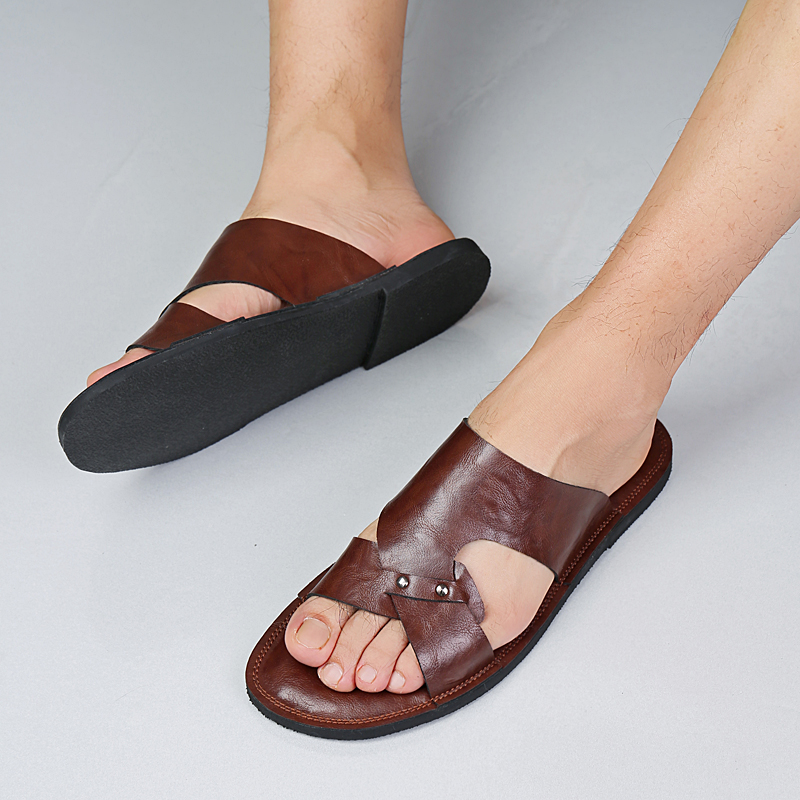 Мужские кожаные шлепанцы ручно – обзор и цена Flip Flop Leather Men