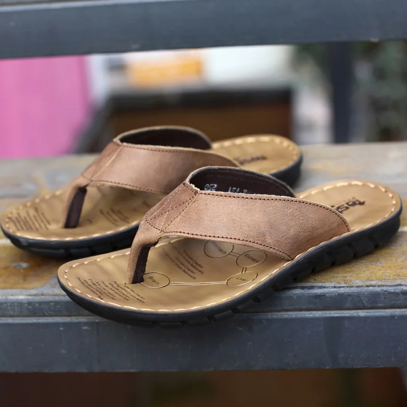 Мужские тапочки Roma в стиле р – обзор и цена Flip Flop Leather Men