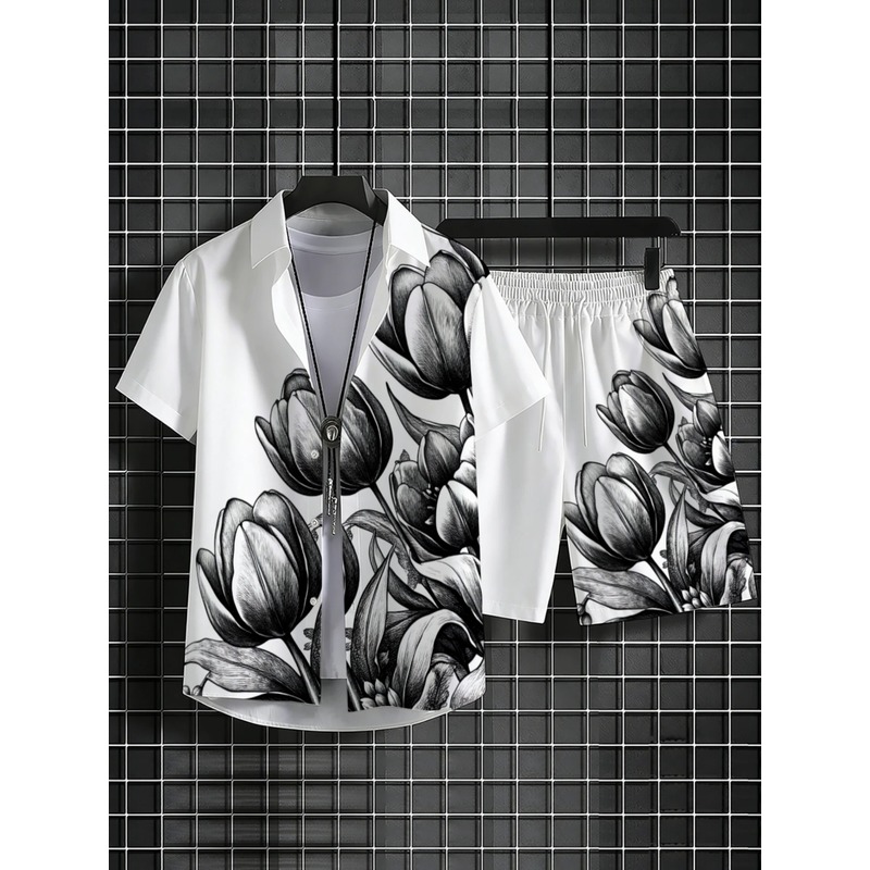 Мужской комплект из белой руба – обзор и цена Resort Shirt Floral